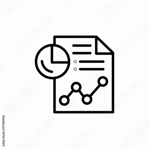 statistics report file icon sign vector