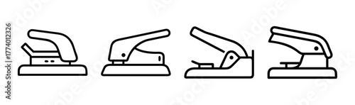 Modern metallic hole puncher icon for office and design projects