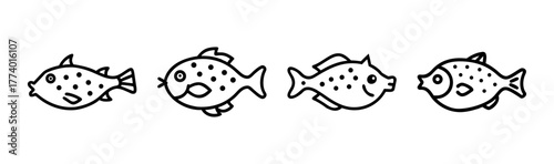 Vector illustration of a boxfish aquatic animal