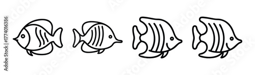 Elegant butterflyfish vector illustration for nature and marine themes