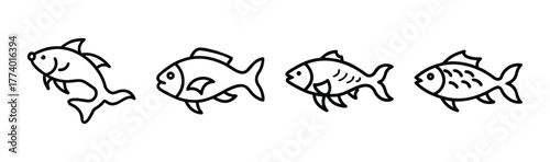 Fish vector illustration scalable graphic icon for design projects