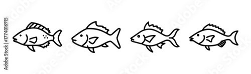 Vector illustration of a hogfish marine animal scalable graphic