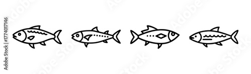 Mackerel fish vector illustration scalable icon for seafood design
