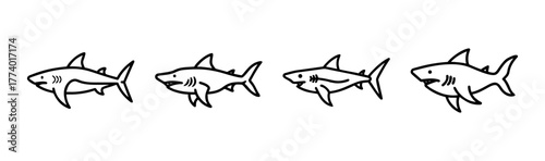 Vector mako shark illustration scalable ocean predator fish icon