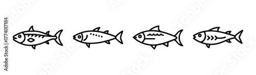 Vector illustration of a mackerel fish icon scalable and versatile