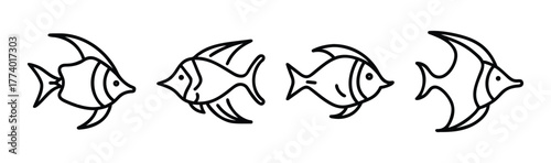 Moorish idol fish vector illustration scalable icon