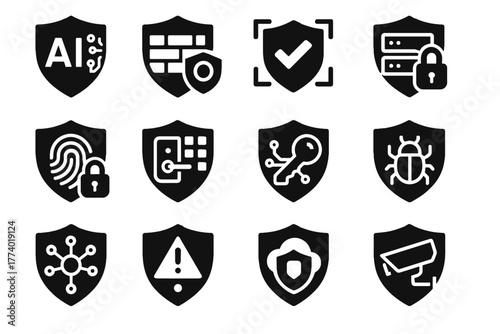 Panel alert icon network digital access pad security vector cloud icons module