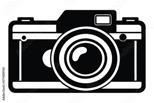 digital single lens reflex camera black and white background