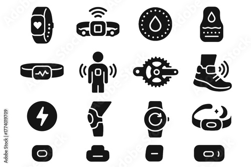 Meter sensor recovery running device vector activity biosensors capture prevention icon icons