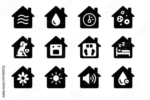 Mold icons home indoor icon pollution monitor health biosensor sensor pet thermostat