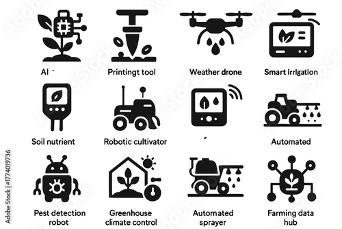 Fertilizer icon tracker icons drone precision ai smart vector device controller data