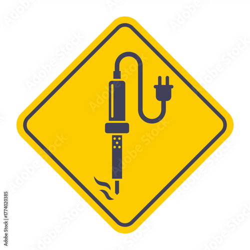 Soldering iron icon for soldering microcircuits. Flat illustration.
