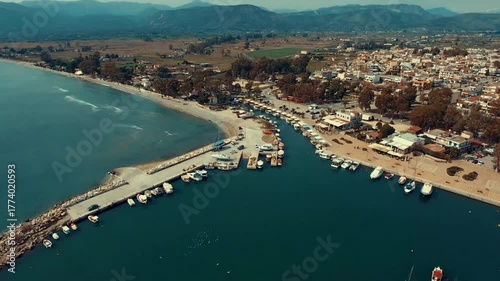 Wallpaper Mural Aerial of boats moored at bay Torontodigital.ca