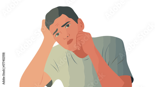 A thoughtful man deep in contemplation.