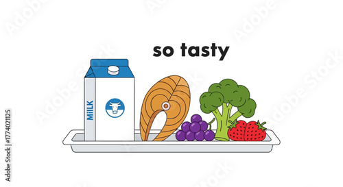 Vector25673 flat healthy food