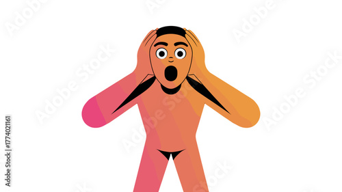 A surprised cartoon man expressing shock and disbelief.