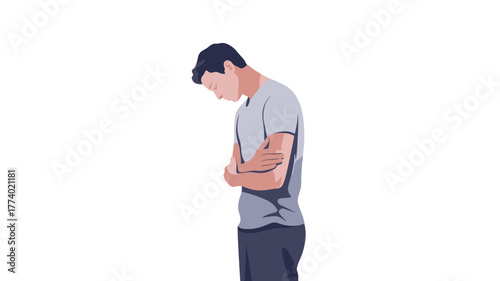 A contemplative man, his posture reflecting introspection and quiet thought.