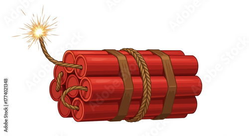 Vector25683 cartoon illustration dynamite