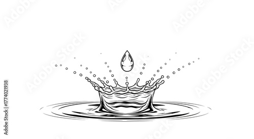 Vector25709 hand-drawn monochrome liquid