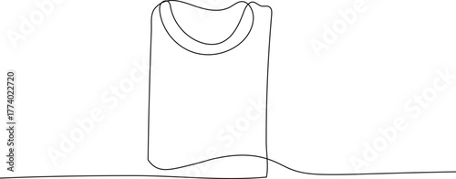 Wrap T-shirt continous one line. Men fashion shirt single line simple art. Mens garment minimalist outline illustration. 