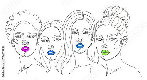 Vector25761 linear minimalist portrait