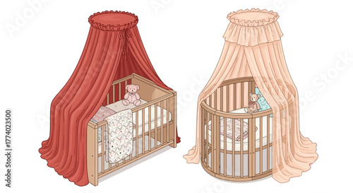 Vector25763 isometric nursery crib