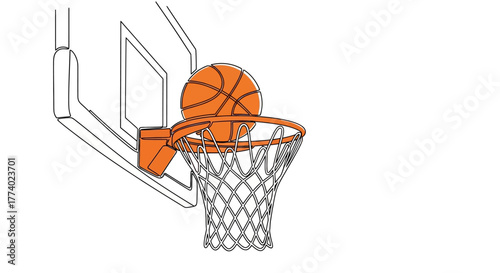 Vector25775 linear basketball hoop