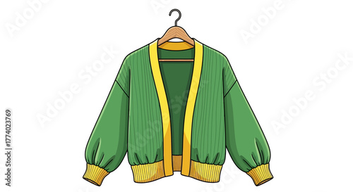 Vector25778 flat cardigan green