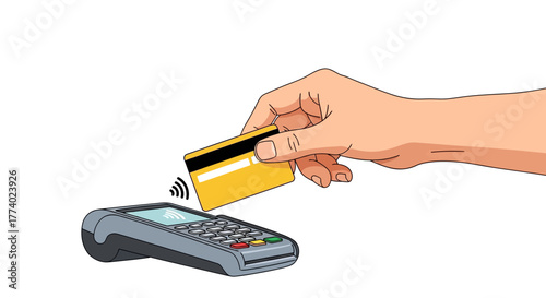 Vector25785 hand-drawn contactless payment