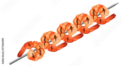 Vector25840 food grilled shrimp