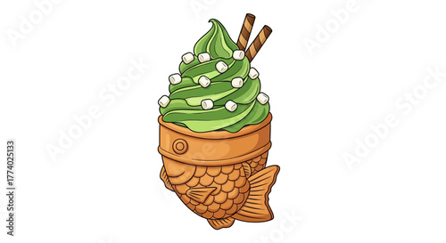 Vector25858 digital dessert matcha
