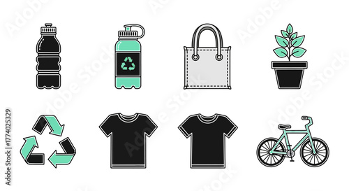 Vector25871 linear eco recycle