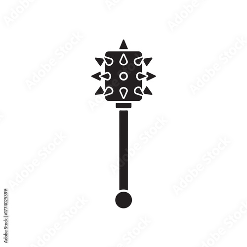 War mace heavy medieval weapon silhouette icon