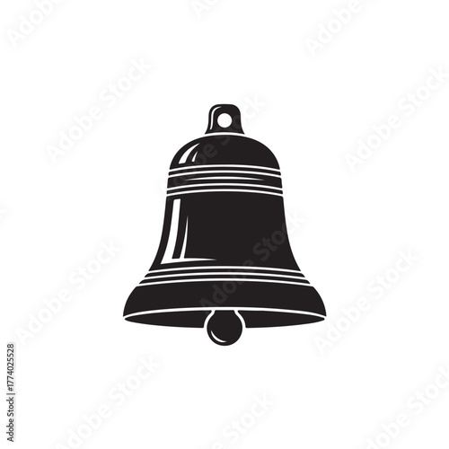 Old bell antique bronze ringing silhouette