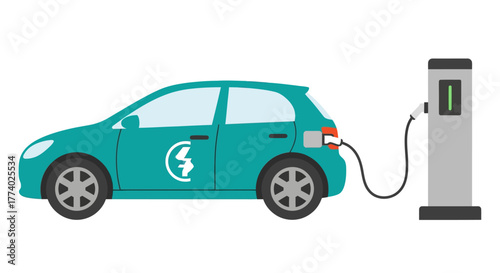 Vector25882 flat electric car