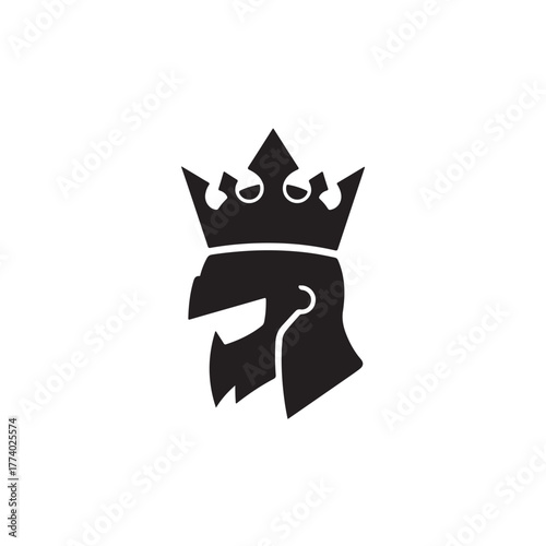 Royal crown commander helmet medieval silhouette