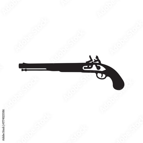 Flintlock musket pistol antique gun silhouette