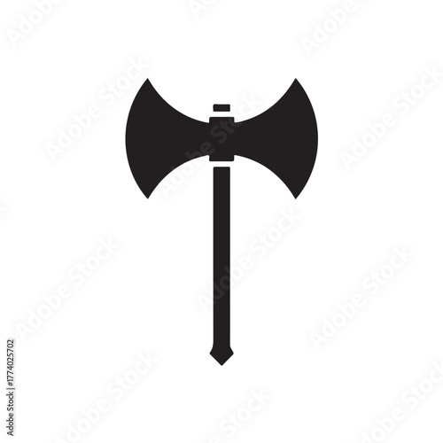 Battle axe double blade medieval weapon silhouette