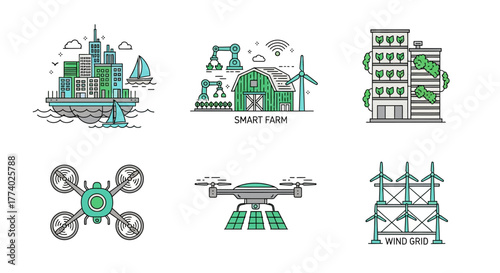 Vector25894 flat sustainable technology