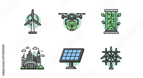 Vector25899 flat green eco