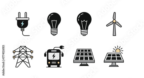 Vector25909 flat energy renewable