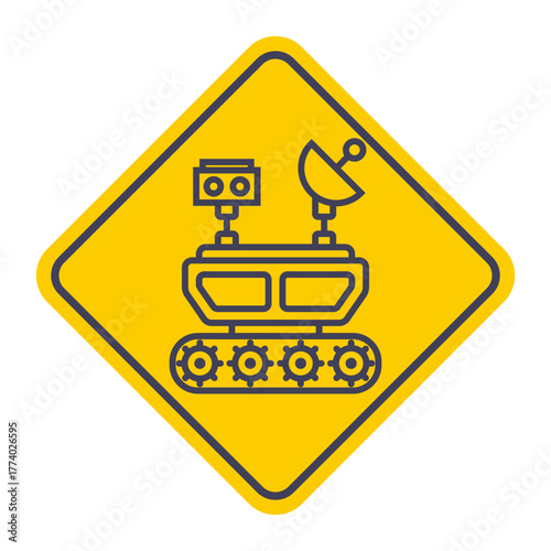 Mars rover for planetary exploration icon. Flat illustration.