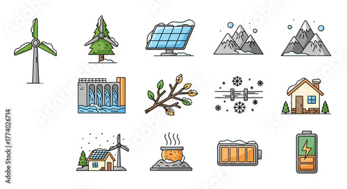 Vector25949 flat energy nature