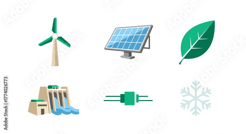 Vector25954 flat energy renewable