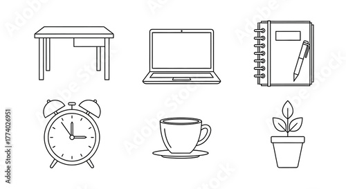 Vector25971 linear minimalist office