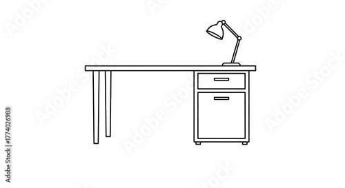 Vector25973 linear minimalist desk