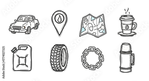 Vector26010 sketch retro icons