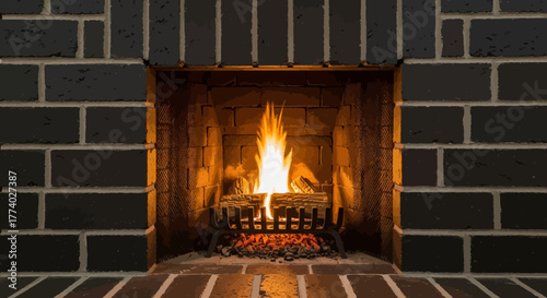 Vector26015 fireplace brick cozy
