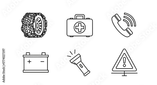Vector26018 outline icons safety