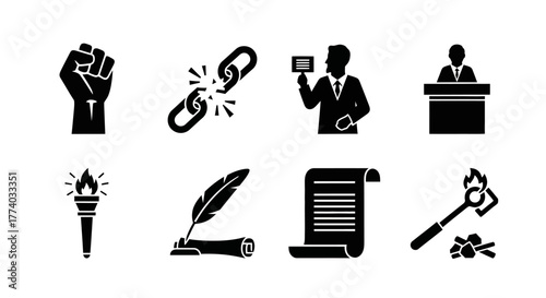 Political symbols and concepts in silhouette art